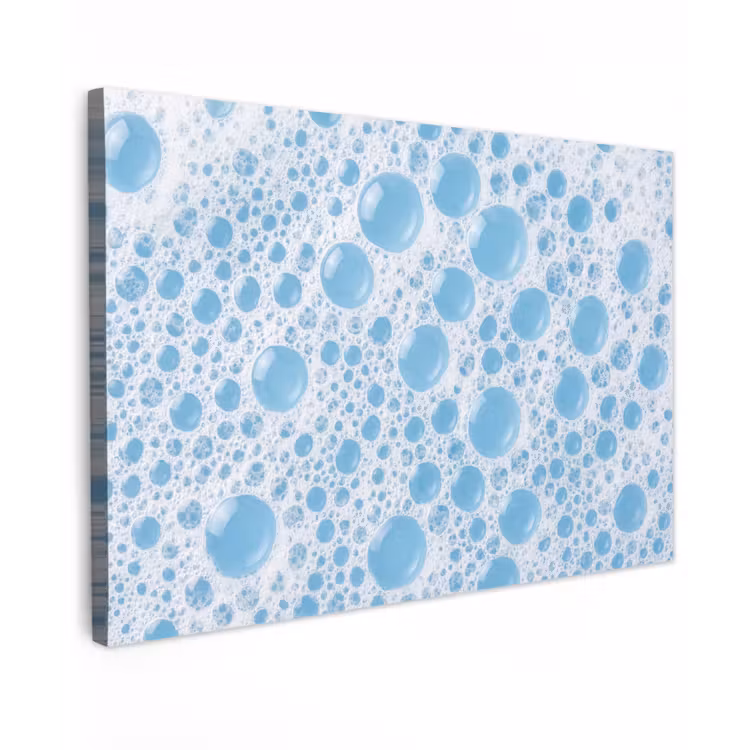 Canvas schilderij - Schuim - Bubbels - Blauw — 1