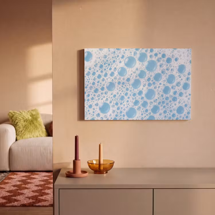 Canvas schilderij - Schuim - Bubbels - Blauw — 2