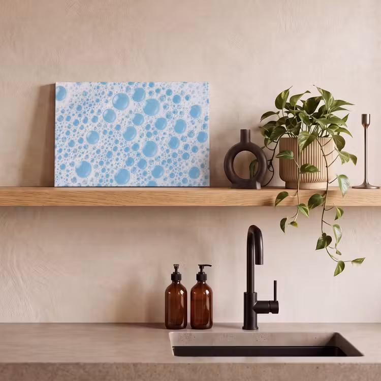 Canvas schilderij - Schuim - Bubbels - Blauw — 3