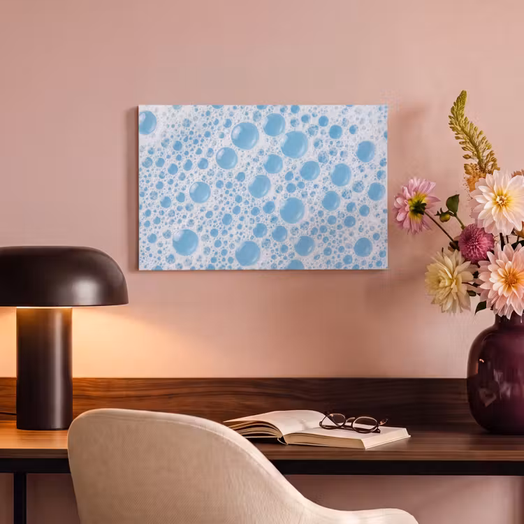 Canvas schilderij - Schuim - Bubbels - Blauw — 4