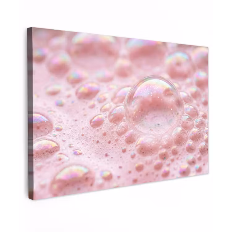 Canvas schilderij - Schuim - Structuur - Roze — 1