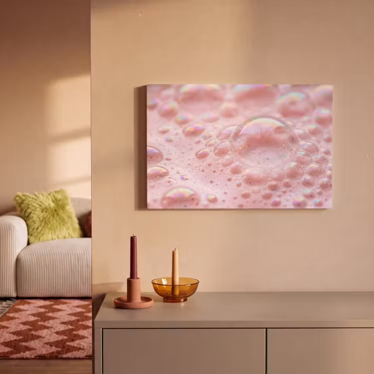 Canvas schilderij - Schuim - Structuur - Roze — 2