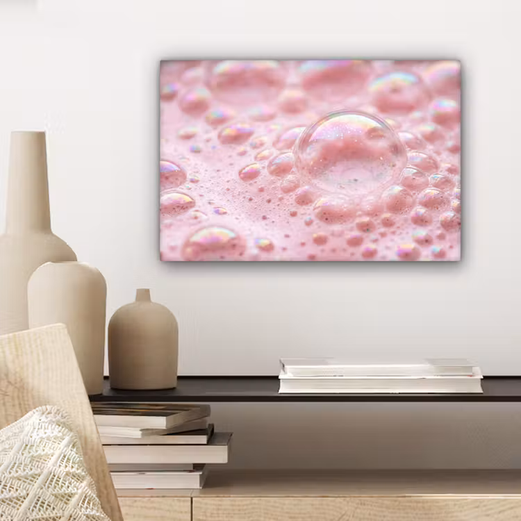 Canvas schilderij - Schuim - Structuur - Roze — 5