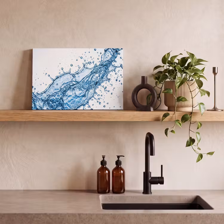 Canvas schilderij - Spash - Water - Blauw — 3