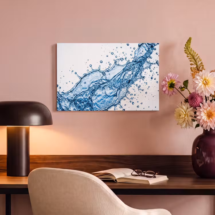Canvas schilderij - Spash - Water - Blauw — 4