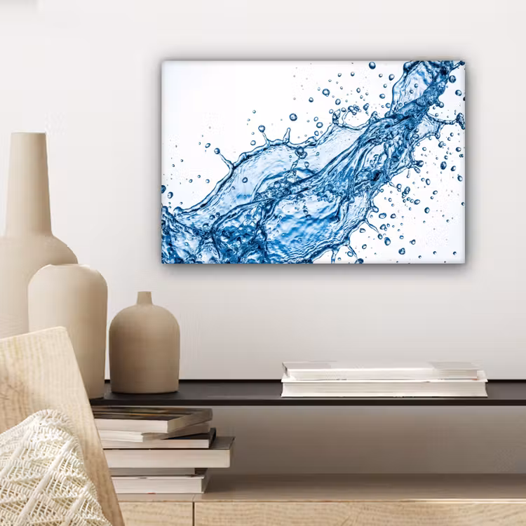 Canvas schilderij - Spash - Water - Blauw — 5