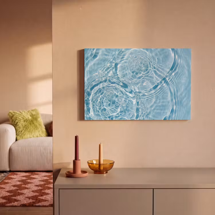 Canvas schilderij - Water - Blauw - bubbels — 2
