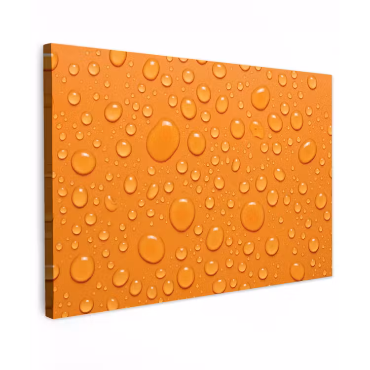 Canvas schilderij - Water - Druppels - Oranje — 1