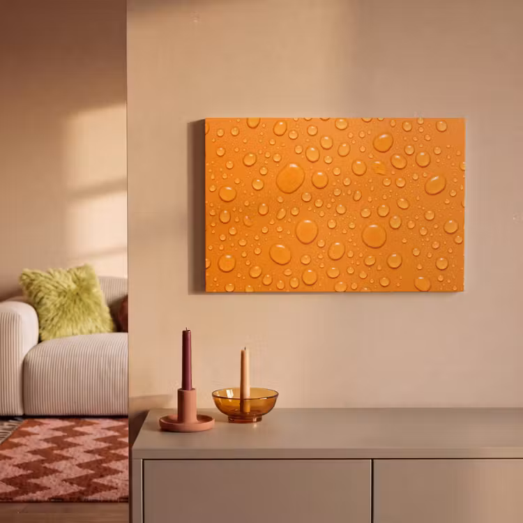 Canvas schilderij - Water - Druppels - Oranje — 2
