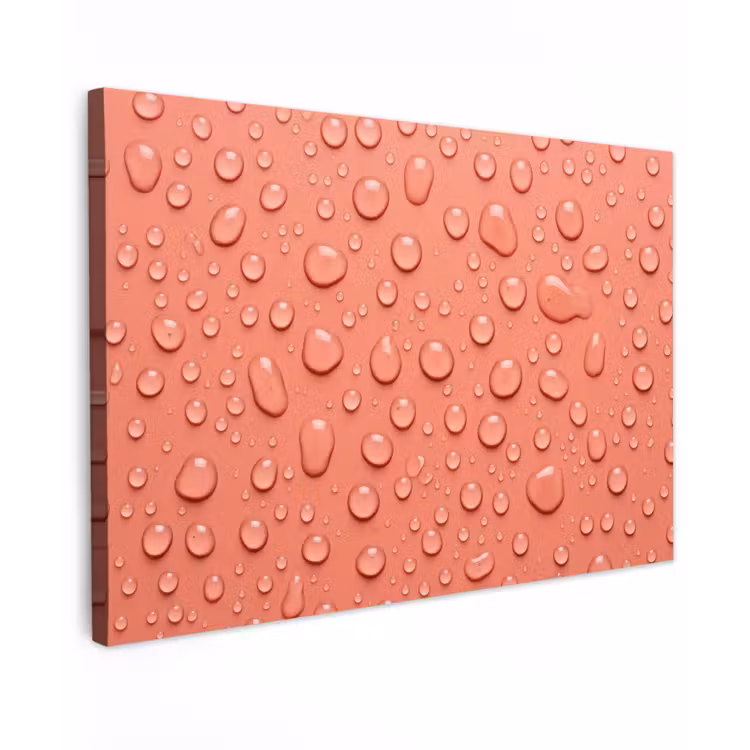 Canvas schilderij - Water - Druppels - Roze — 1