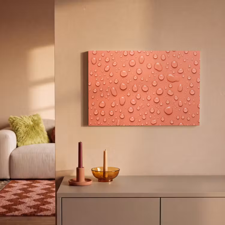 Canvas schilderij - Water - Druppels - Roze — 2