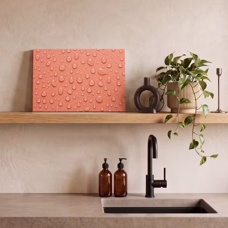 Canvas schilderij - Water - Druppels - Roze — 3