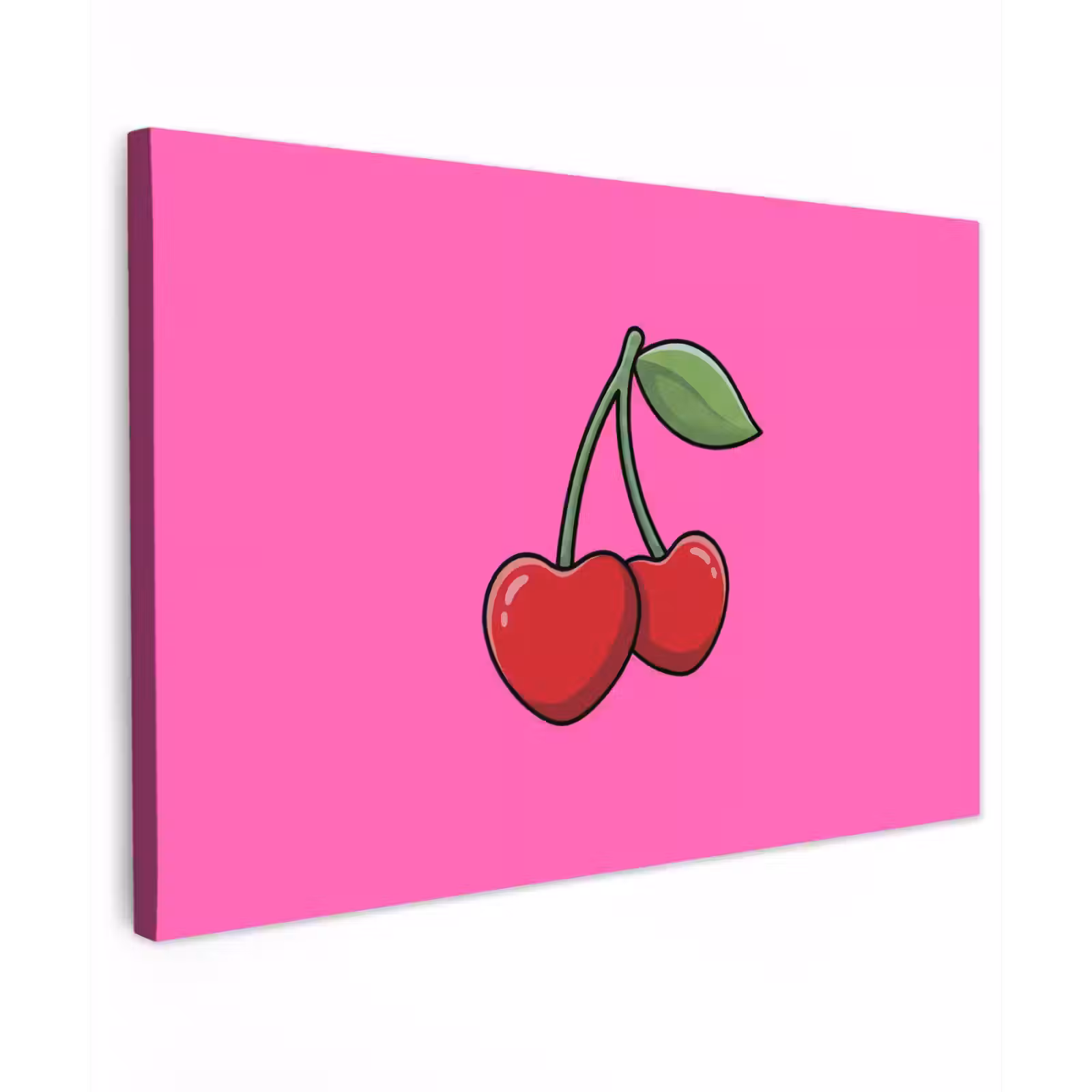 Canvas schilderij - Kers - Roze - Fruit — 1