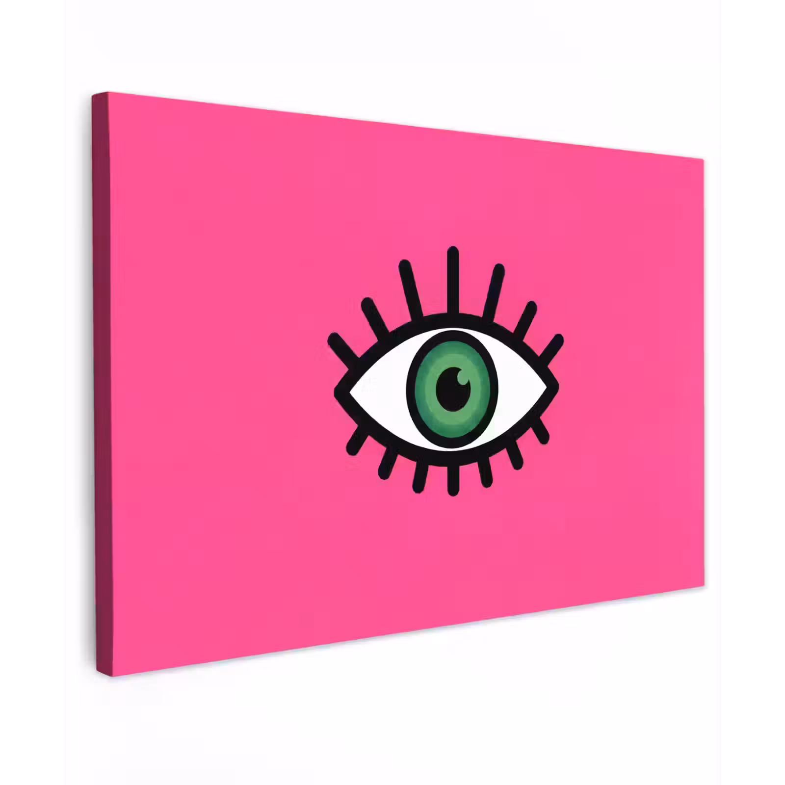 Canvas schilderij - Minimalistisch - Oog - Roze — 1
