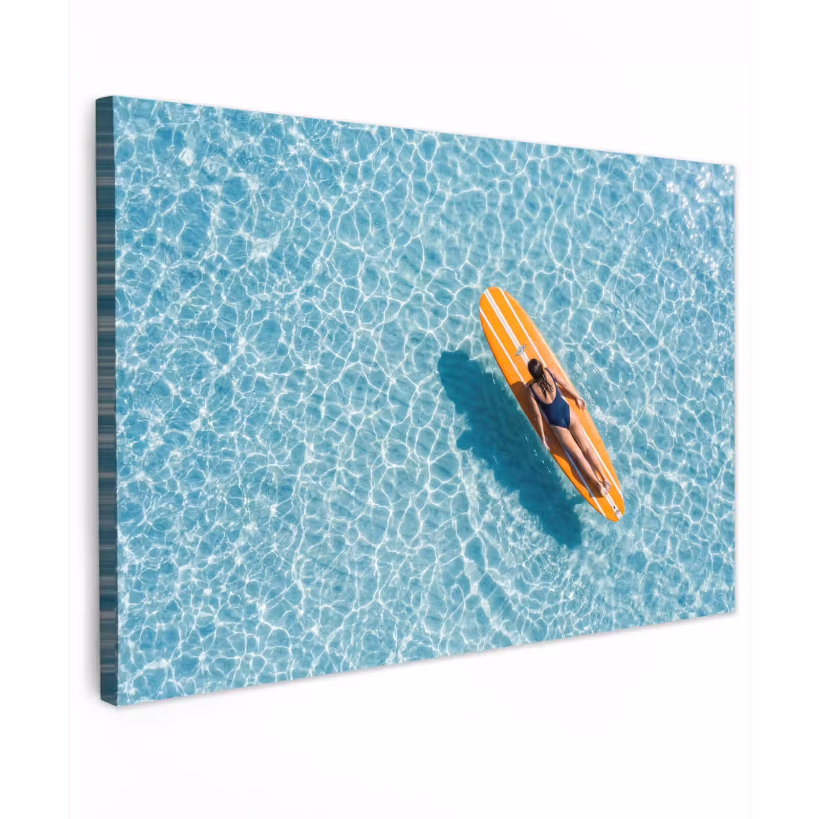 Canvas schilderij - Surfboard - Water - Badpak - Oranje — 1