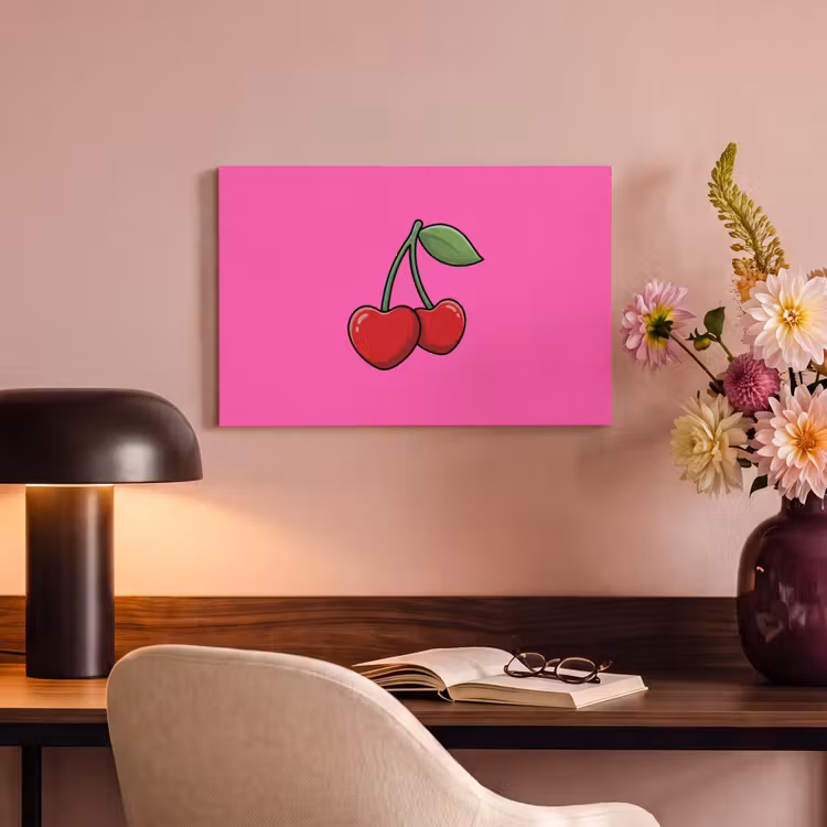 Canvas schilderij - Kers - Roze - Fruit — 4