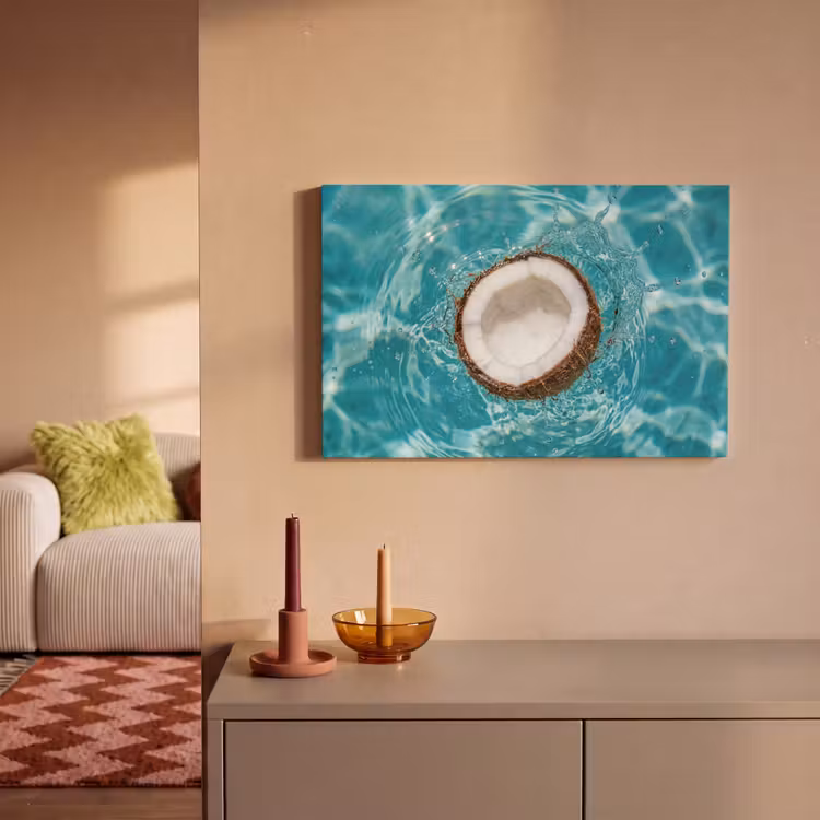 Canvas schilderij - Kokosnoot - Water - Wit — 2