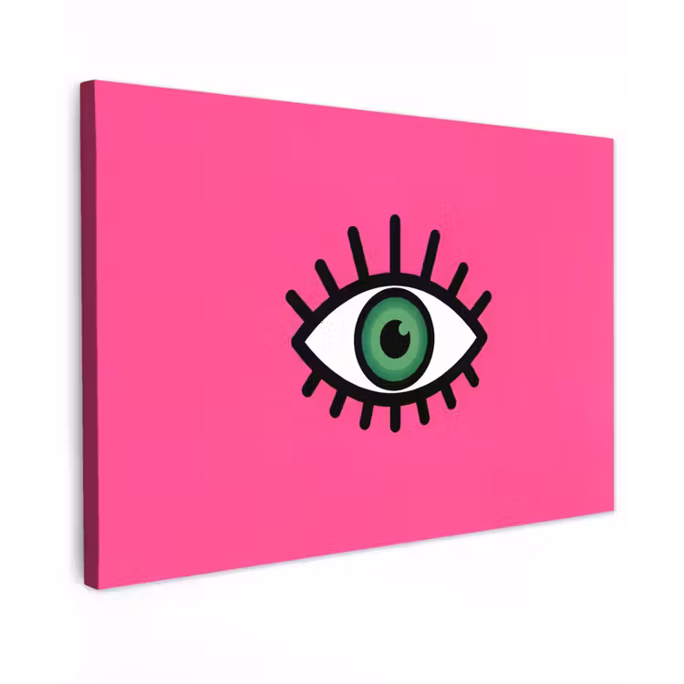 Canvas schilderij - Minimalistisch - Oog - Roze — 1