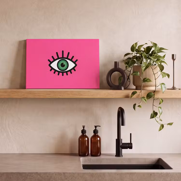 Canvas schilderij - Minimalistisch - Oog - Roze — 3