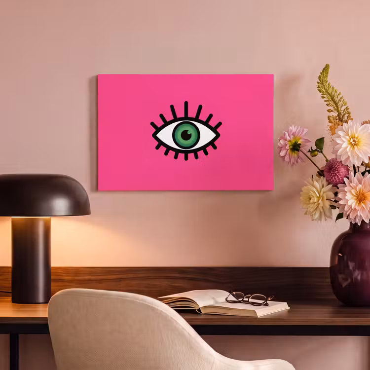 Canvas schilderij - Minimalistisch - Oog - Roze — 4