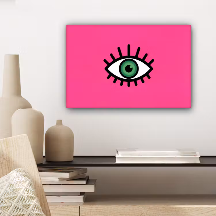 Canvas schilderij - Minimalistisch - Oog - Roze — 5