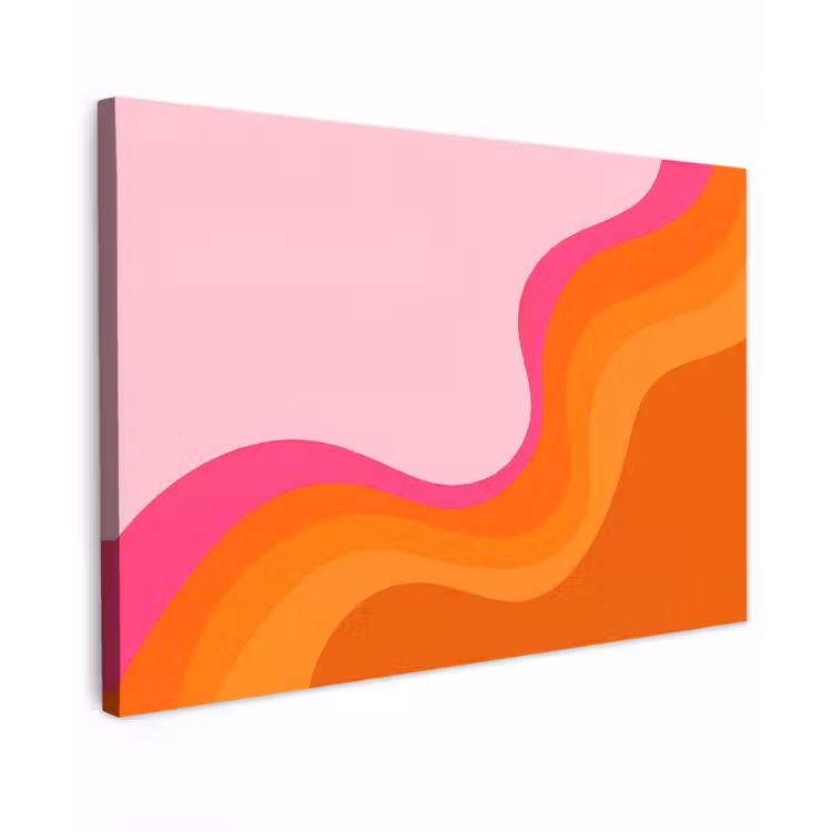 Canvas schilderij - Retro - Waves - Kleurrijk — 1
