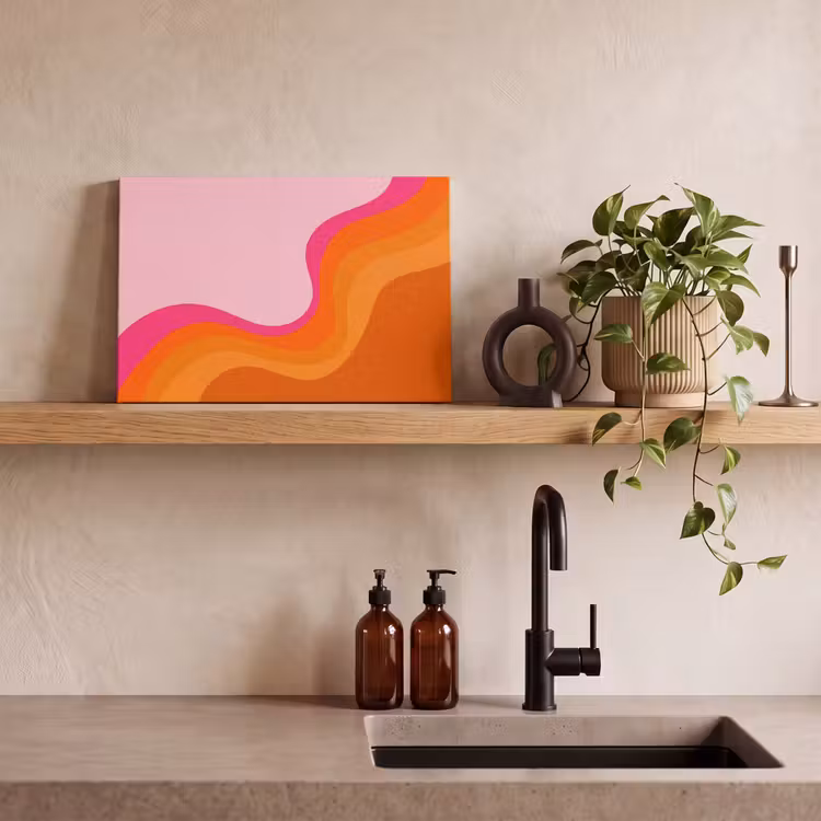 Canvas schilderij - Retro - Waves - Kleurrijk — 3