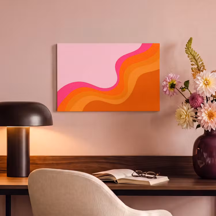 Canvas schilderij - Retro - Waves - Kleurrijk — 4