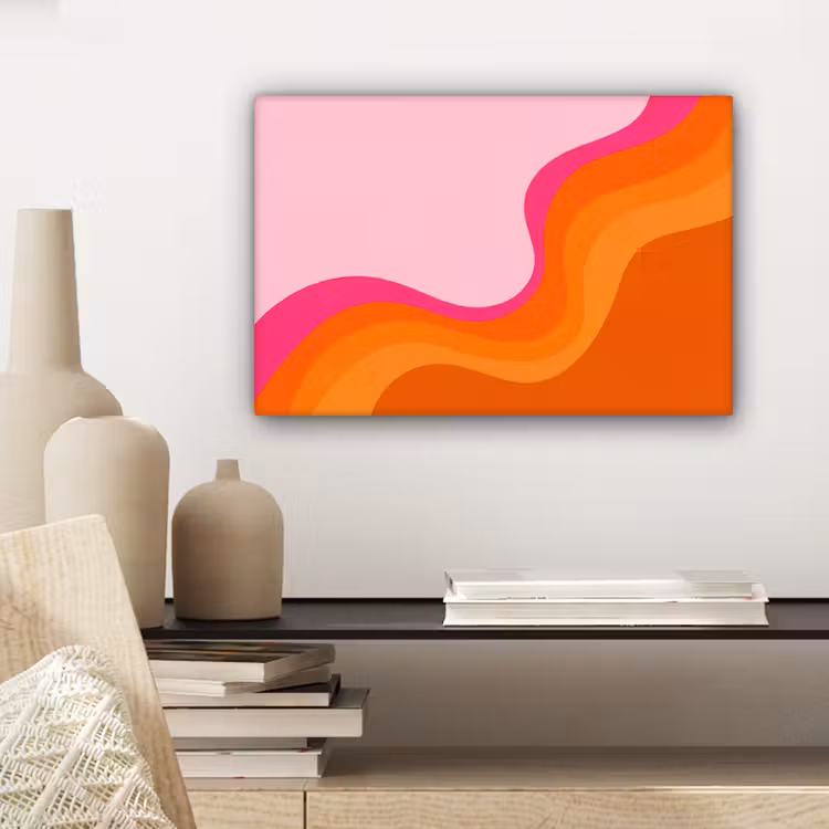 Canvas schilderij - Retro - Waves - Kleurrijk — 5