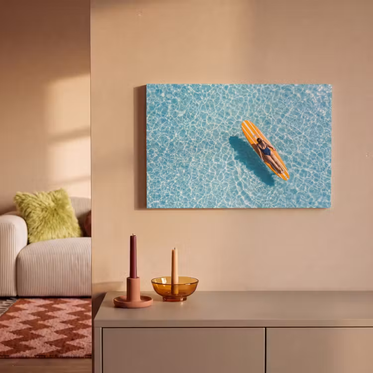 Canvas schilderij - Surfboard - Water - Badpak - Oranje — 2