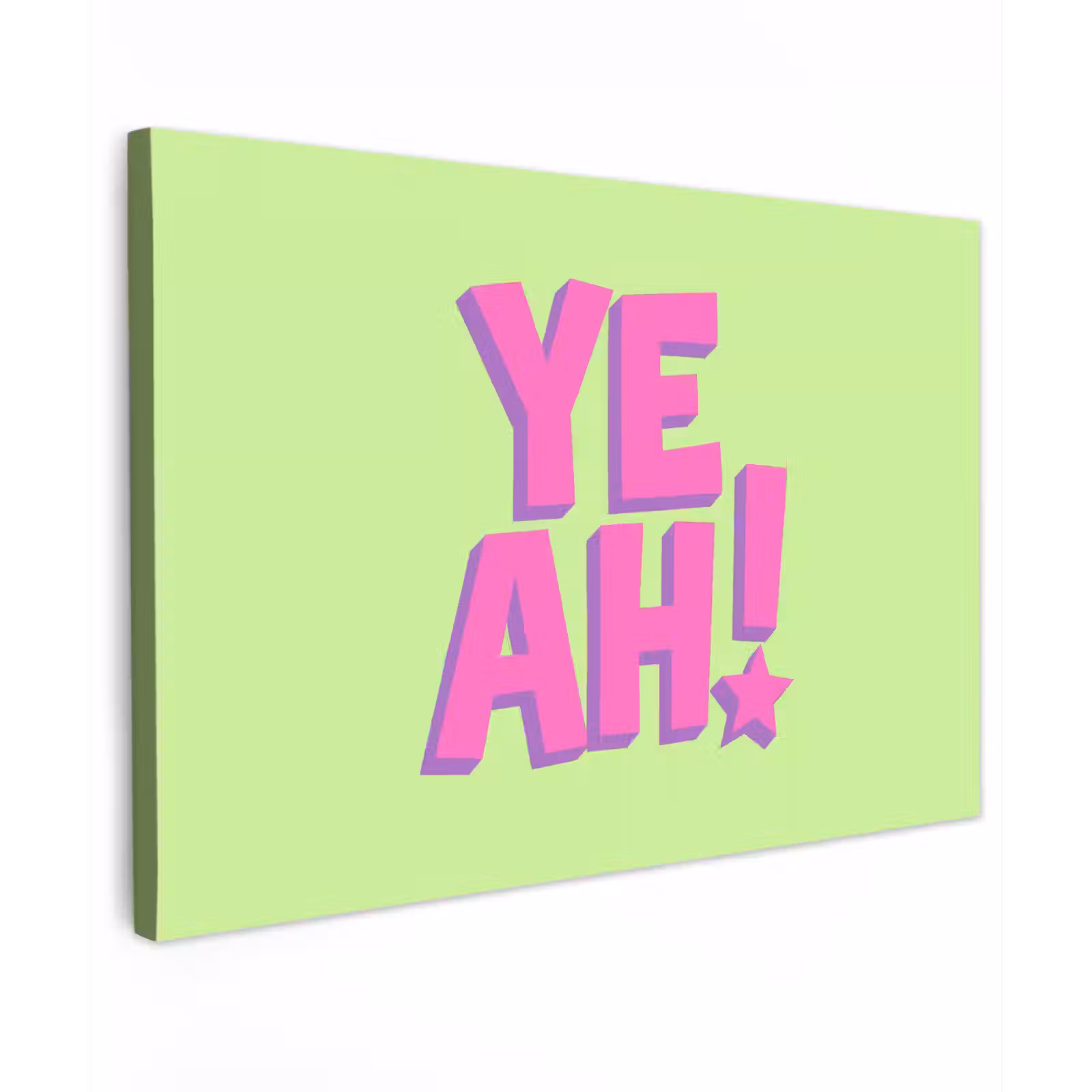 Canvas schilderij - Groen - Neon - Quote — 1