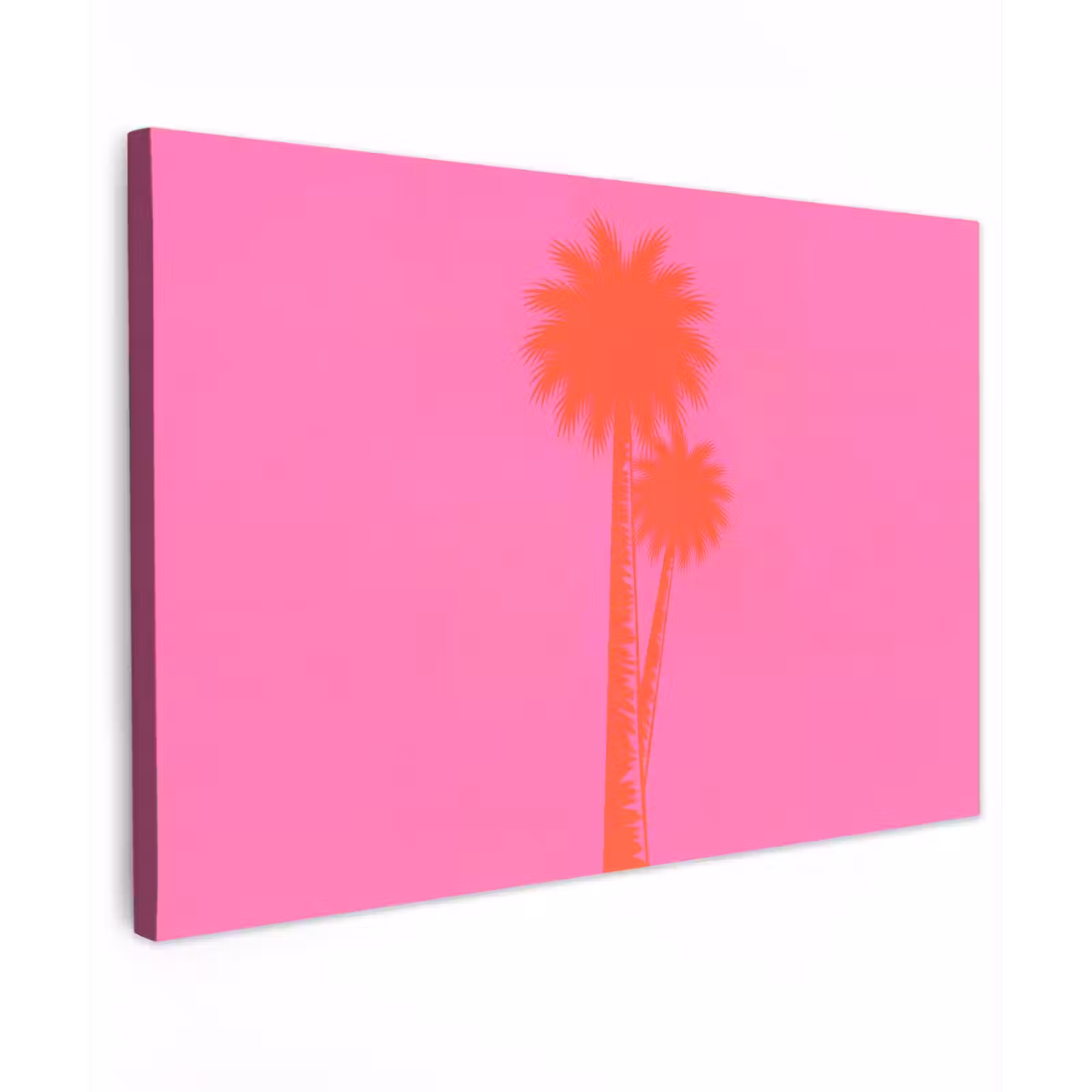 Canvas schilderij - Palmbomen - Modern - Roze — 1