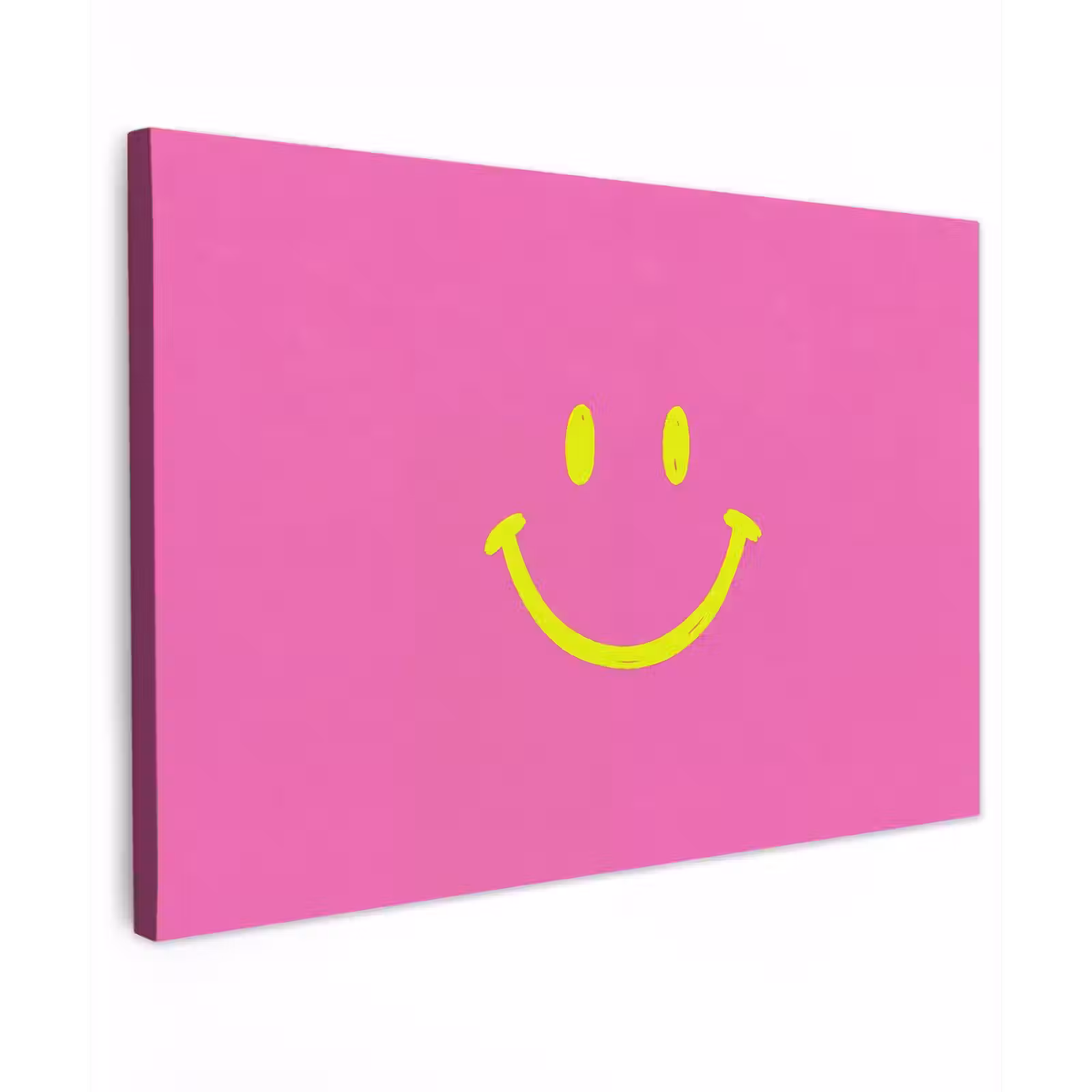Canvas schilderij - Smiley - Vrolijk - Roze — 1
