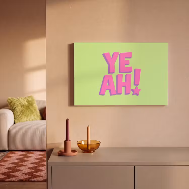 Canvas schilderij - Groen - Neon - Quote — 2
