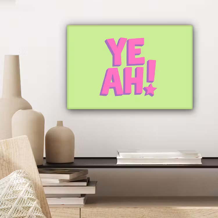 Canvas schilderij - Groen - Neon - Quote — 5