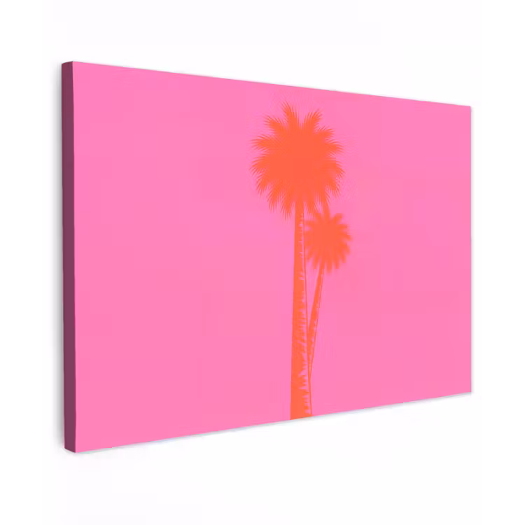 Canvas schilderij - Palmbomen - Modern - Roze — 1