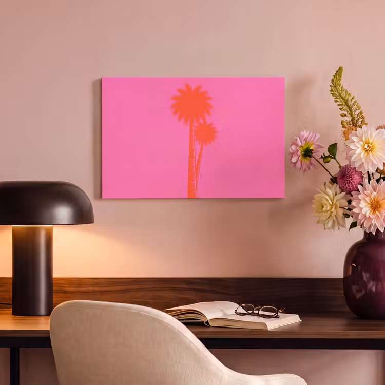 Canvas schilderij - Palmbomen - Modern - Roze — 4