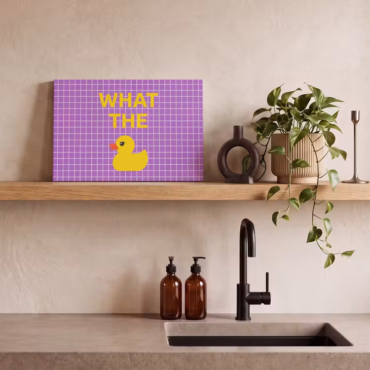 Canvas schilderij - Tekst - Eend - Paars — 3