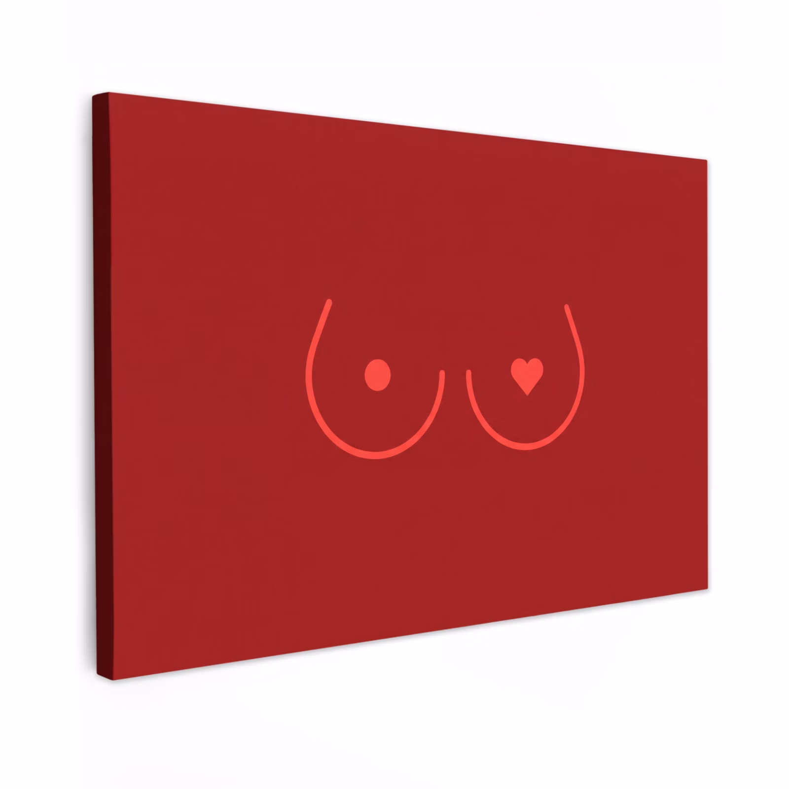 Canvas schilderij - Minimalistisch - Lijnillustratie - Rood — 1