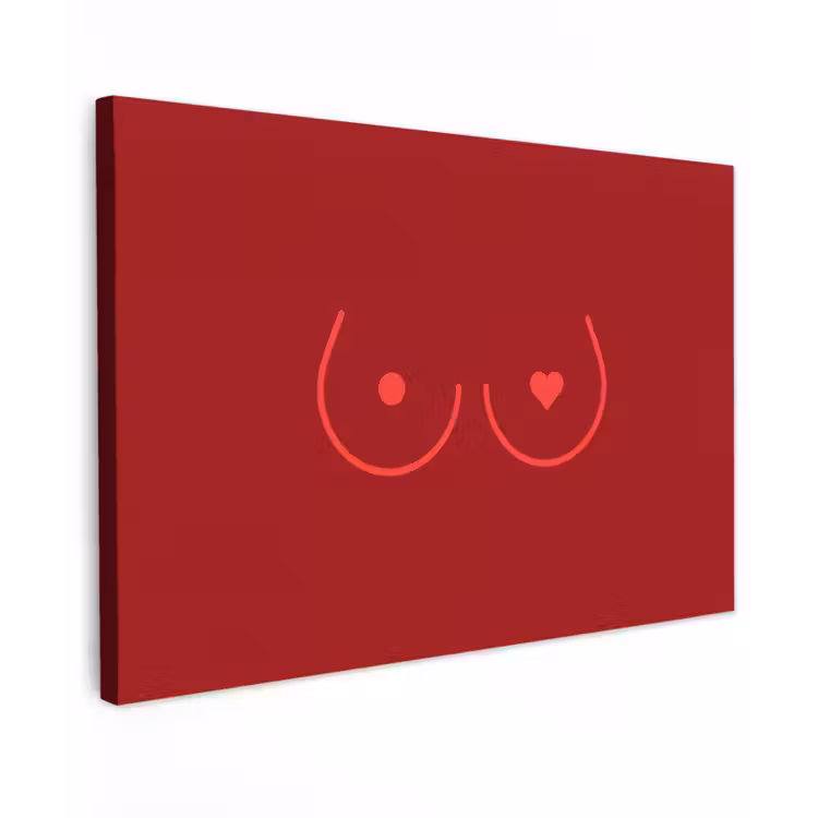 Canvas schilderij - Minimalistisch - Lijnillustratie - Rood — 1