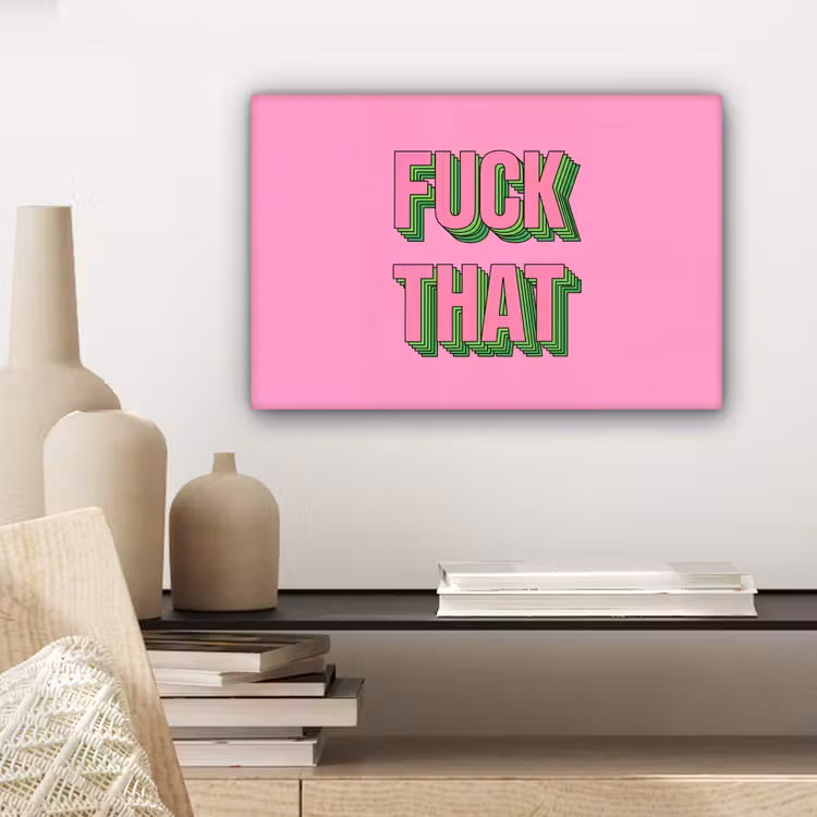 Canvas schilderij - Tekst - Bold - Roze — 5