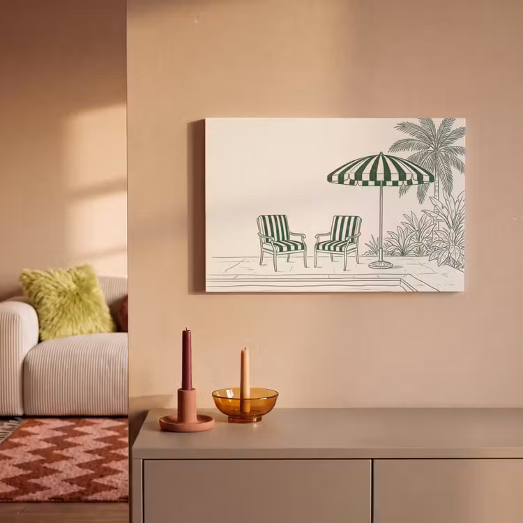 Canvas schilderij - Terras - Illustratie - Groen — 2