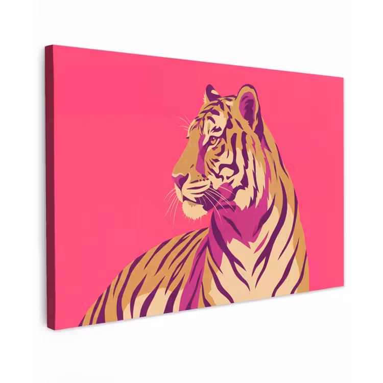Canvas schilderij - Tijger - Modern - Neon — 1