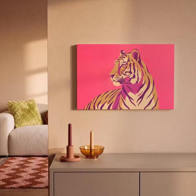 Canvas schilderij - Tijger - Modern - Neon — 2