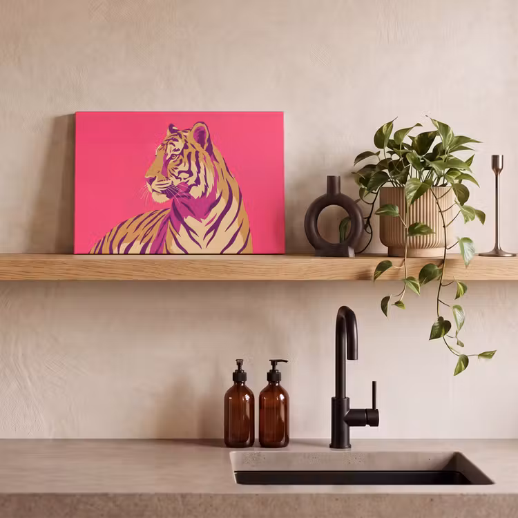 Canvas schilderij - Tijger - Modern - Neon — 3