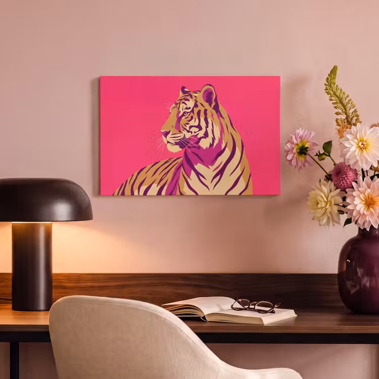 Canvas schilderij - Tijger - Modern - Neon — 4