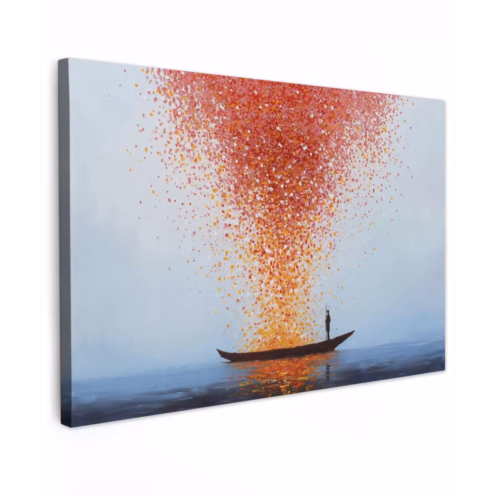 Canvas schilderij - Wolk - Confetti - Boot - Wateroppervlakte — 1