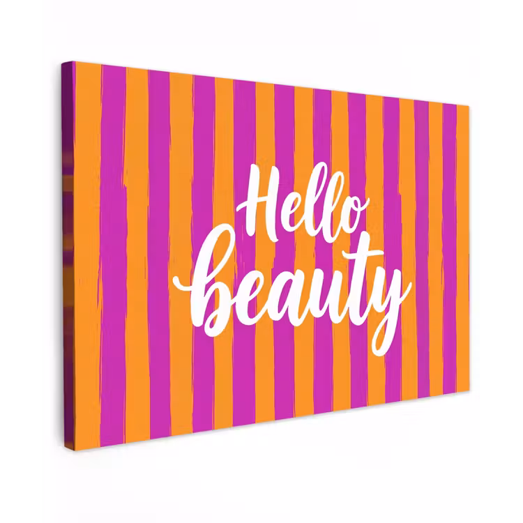 Canvas schilderij - Modern - Hello - Oranje — 1