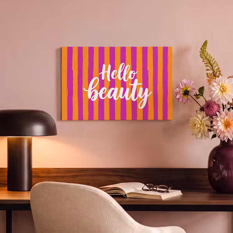 Canvas schilderij - Modern - Hello - Oranje — 4