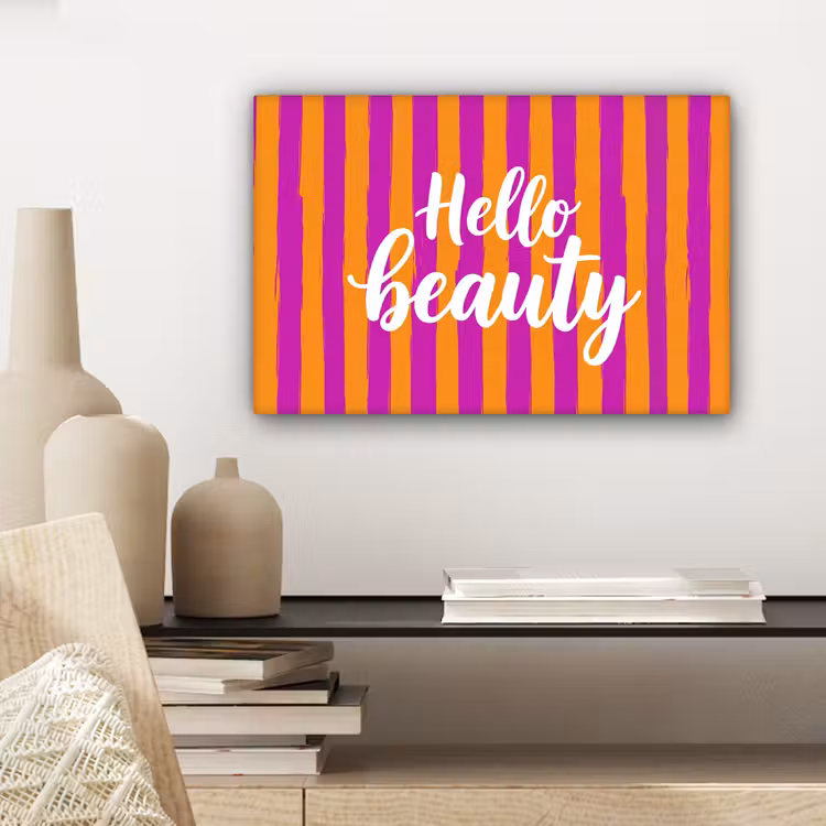 Canvas schilderij - Modern - Hello - Oranje — 5